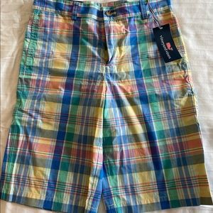 Vineyard vines boys yellow fin plaid club shorts size 16 brand new